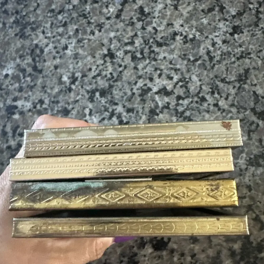 Lot Of 4 Vintage Small Picture Frame Ornate Gold Tone 4